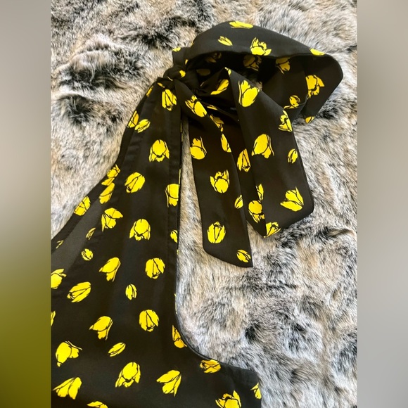 Who What Wear black & yellow floral print dress, sleeveless midi EUC Small - Picture 9 of 15
